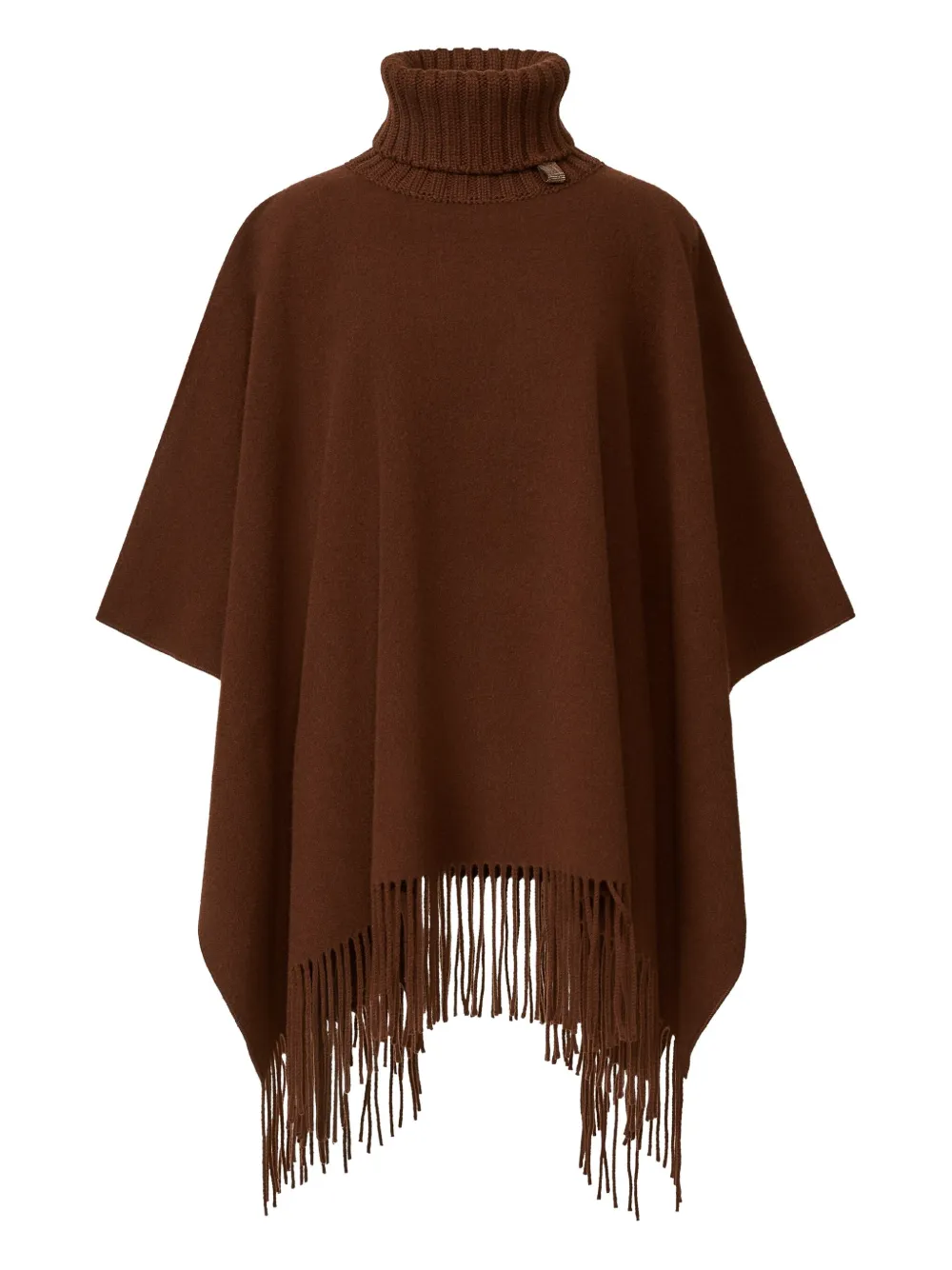 Fabiana Filippi turtleneck fringe poncho | Brown | Image 1