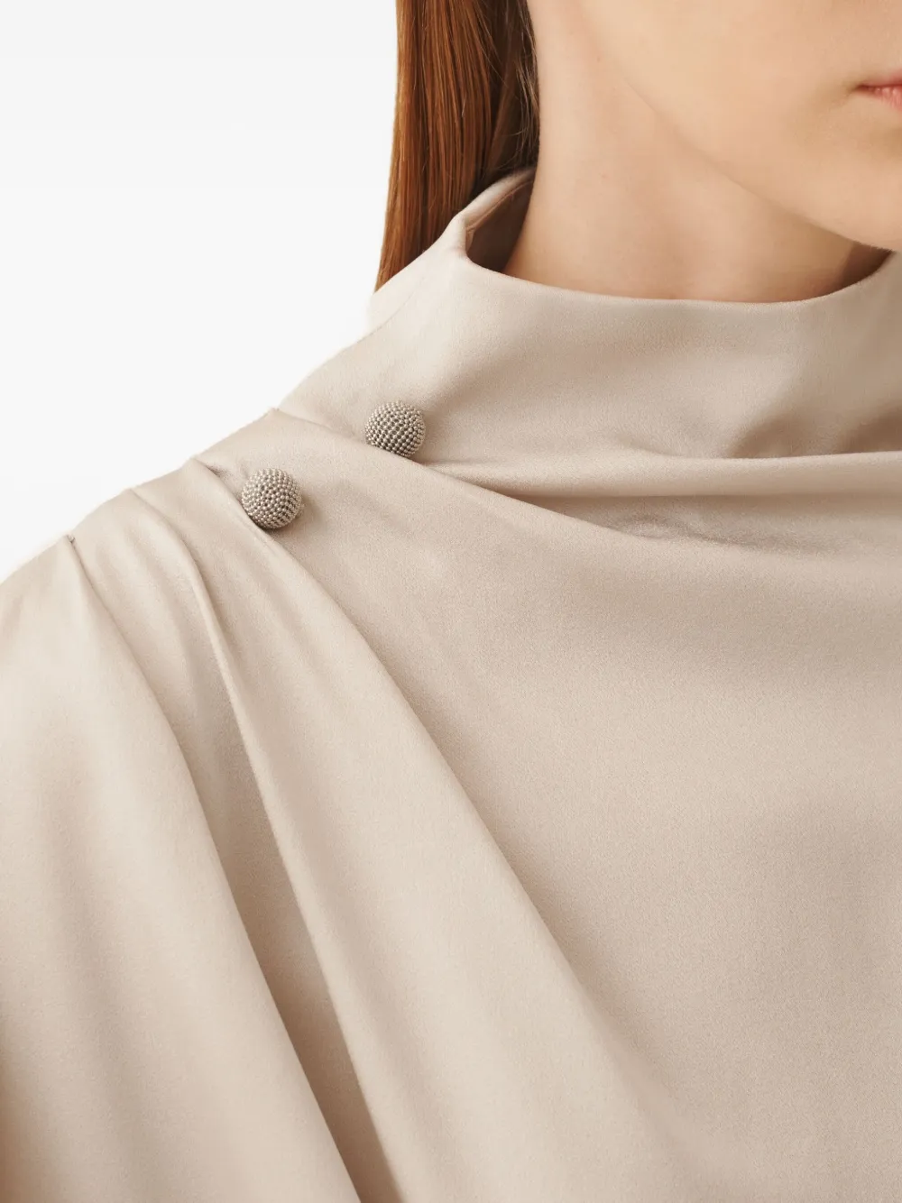 Fabiana Filippi Gedrapeerde top met col Beige