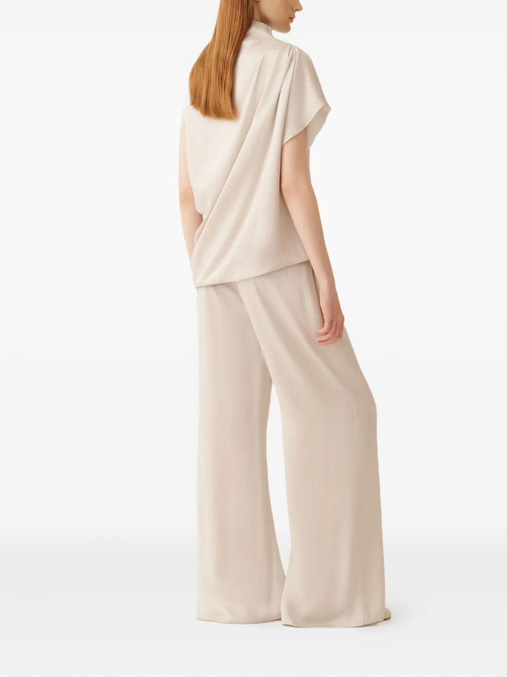 Fabiana Filippi Gedrapeerde top met col Beige