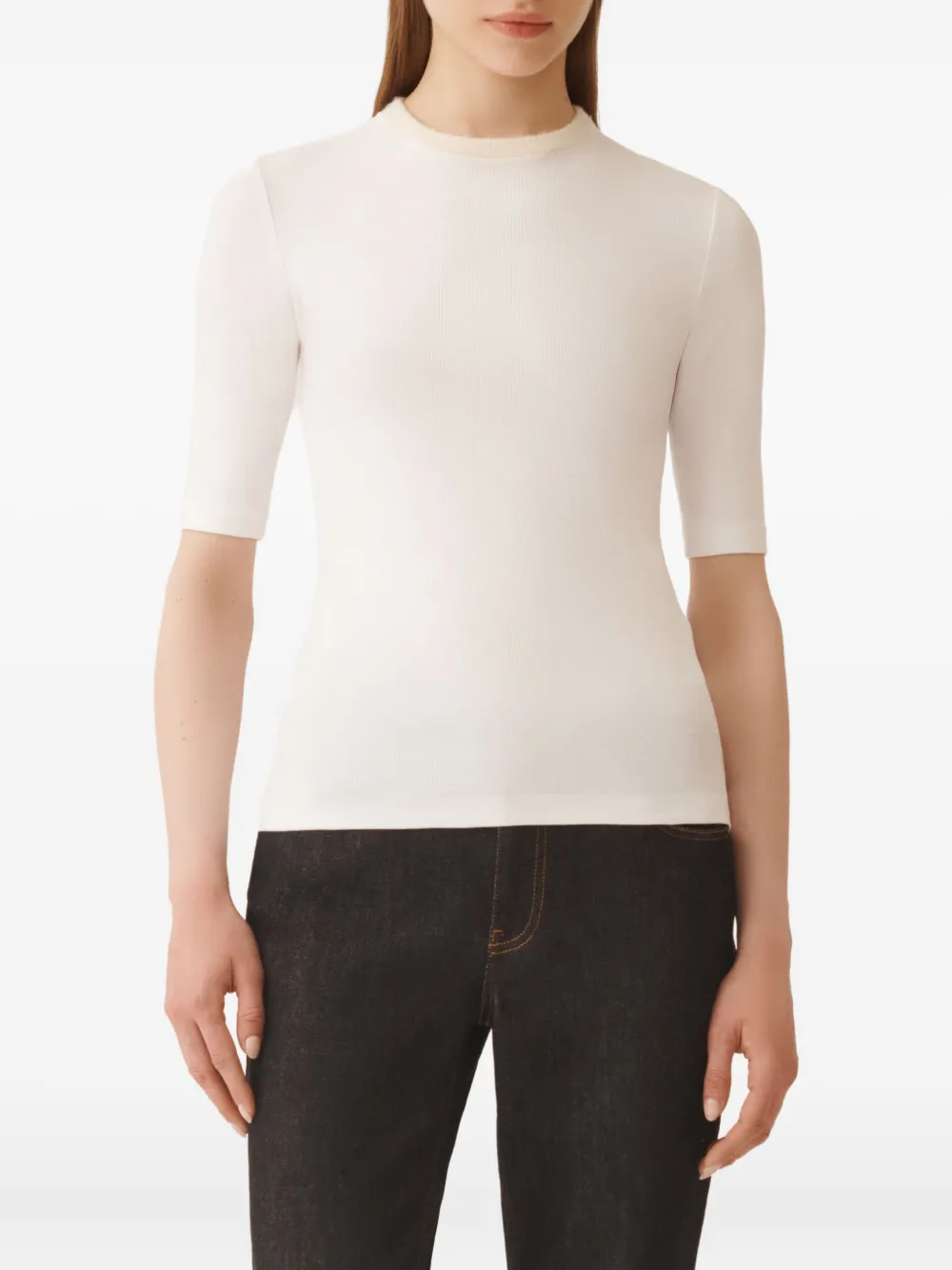 Fabiana Filippi Top met verfraaide hals Wit