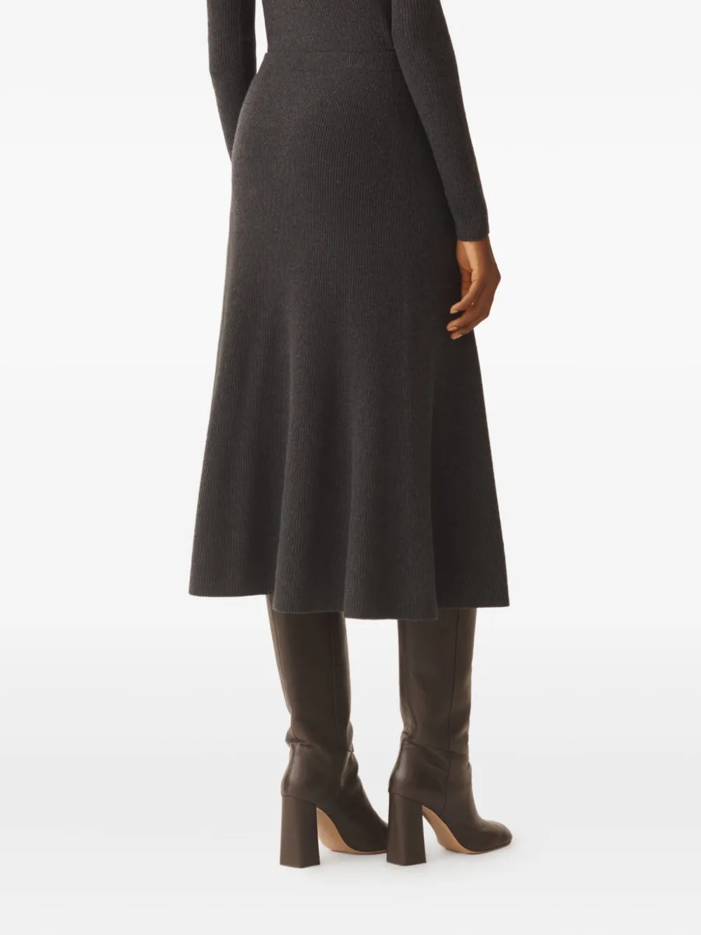 Fabiana Filippi Ribbed Midi Skirt In Green