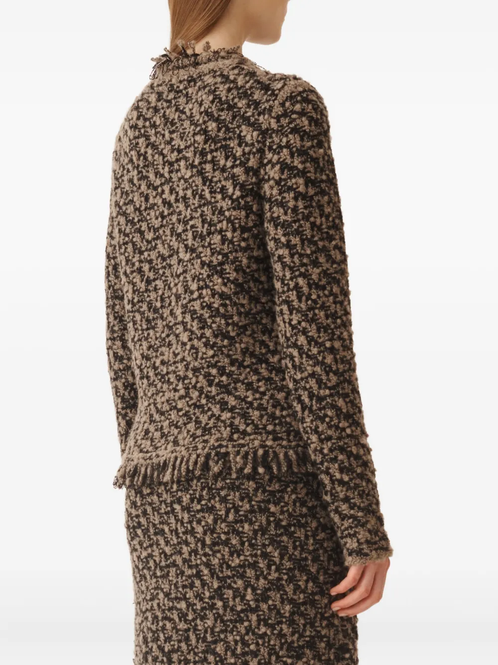 Fabiana Filippi Jacket In Tweed And Sequins In Brown