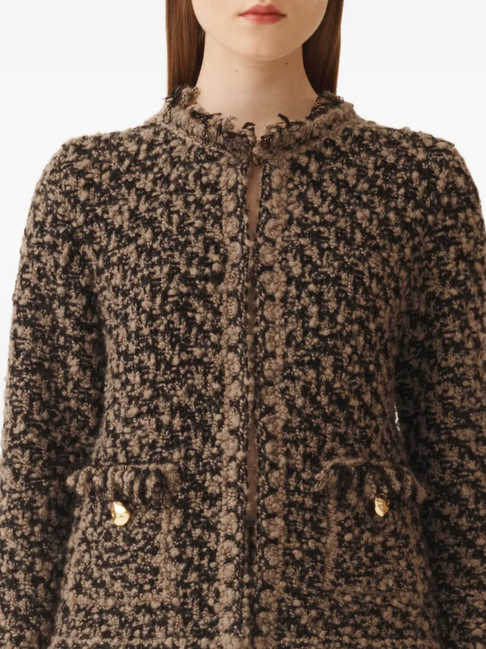 Fabiana Filippi Jacket In Tweed And Sequins In Brown