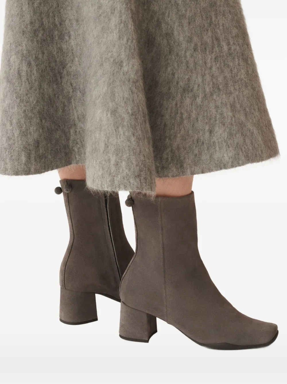 Fabiana Filippi embellished block-heel boots Brown
