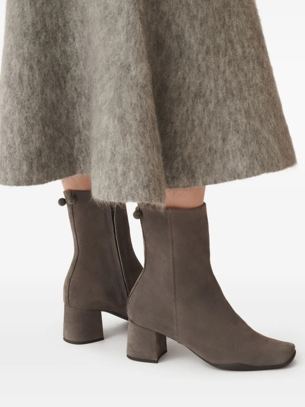 Fabiana Filippi Laarzen verfraaid met blokhak Bruin