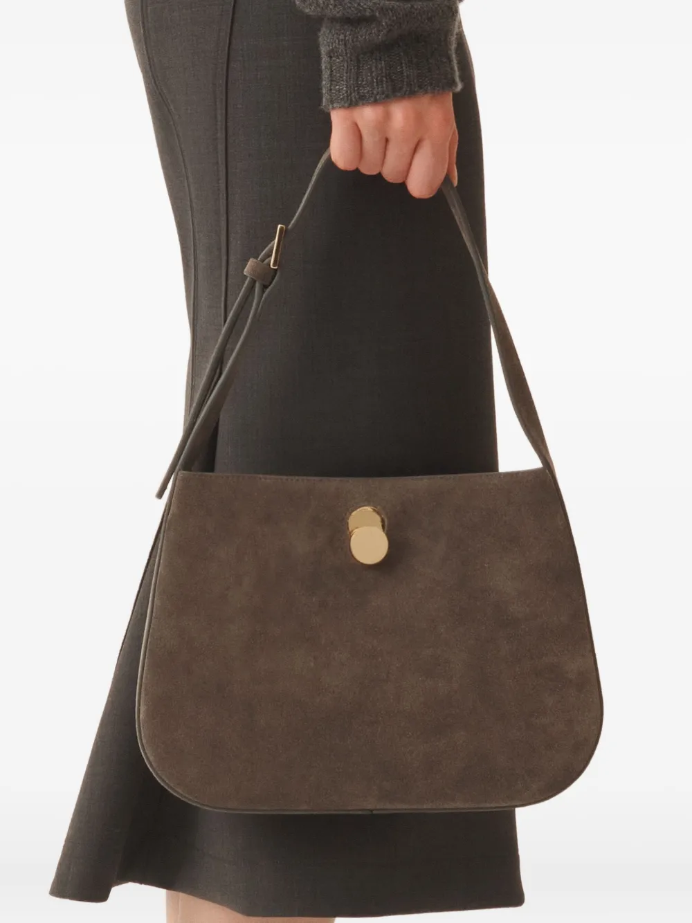 Fabiana Filippi suede shoulder bag - Bruin