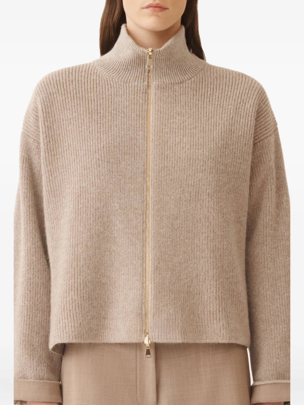 Fabiana Filippi Reversible Platinum Mohair Jacket In Lightweight Wool In Neutral