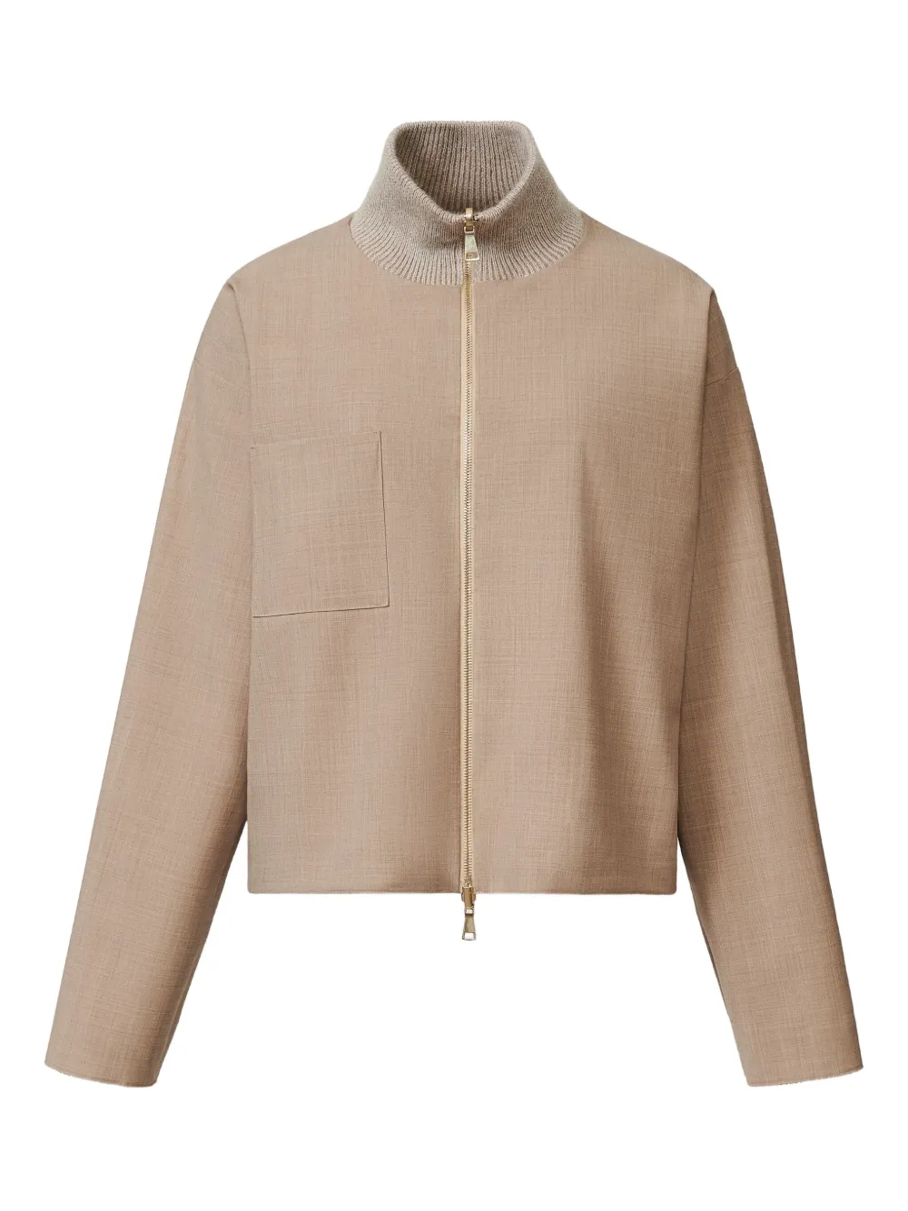 Fabiana Filippi Reversible Platinum Mohair Jacket In Lightweight Wool In Neutral