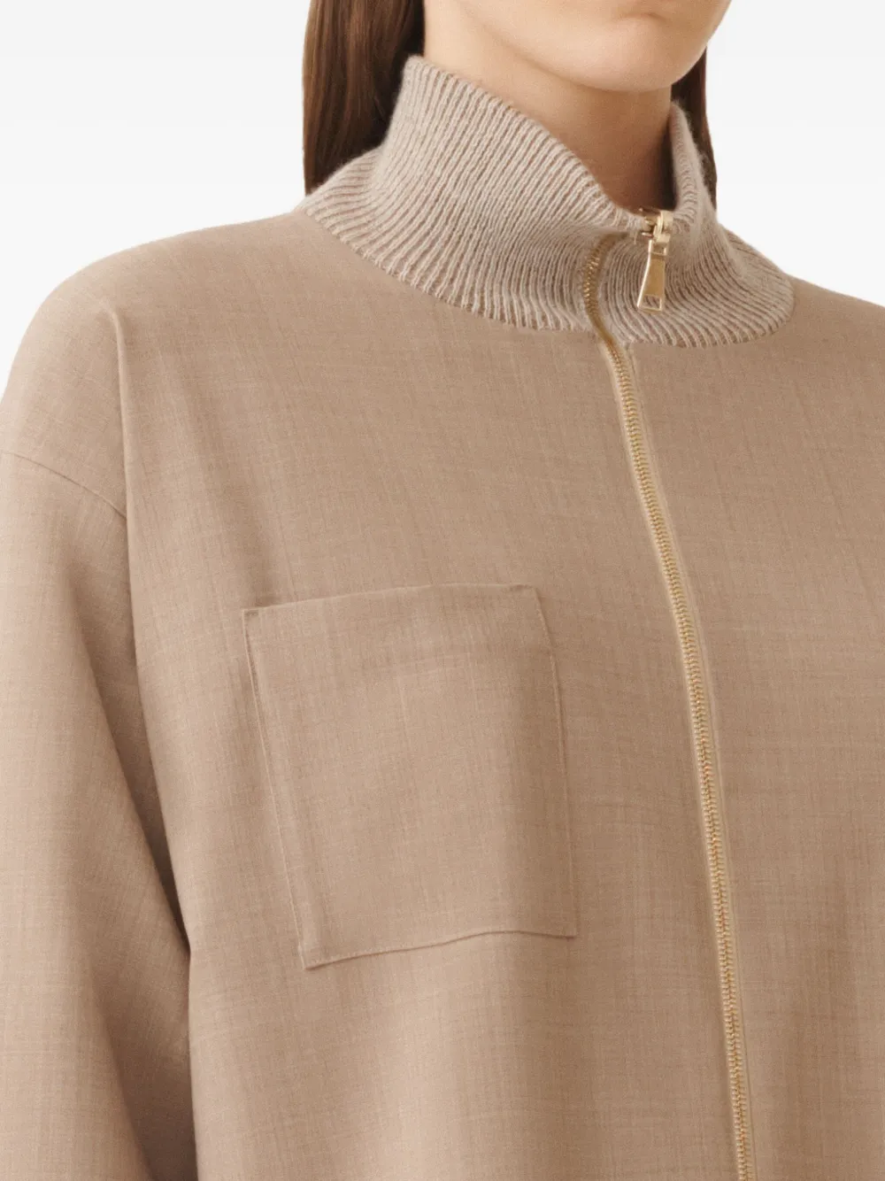 Fabiana Filippi Reversible Platinum Mohair Jacket In Lightweight Wool In Neutral