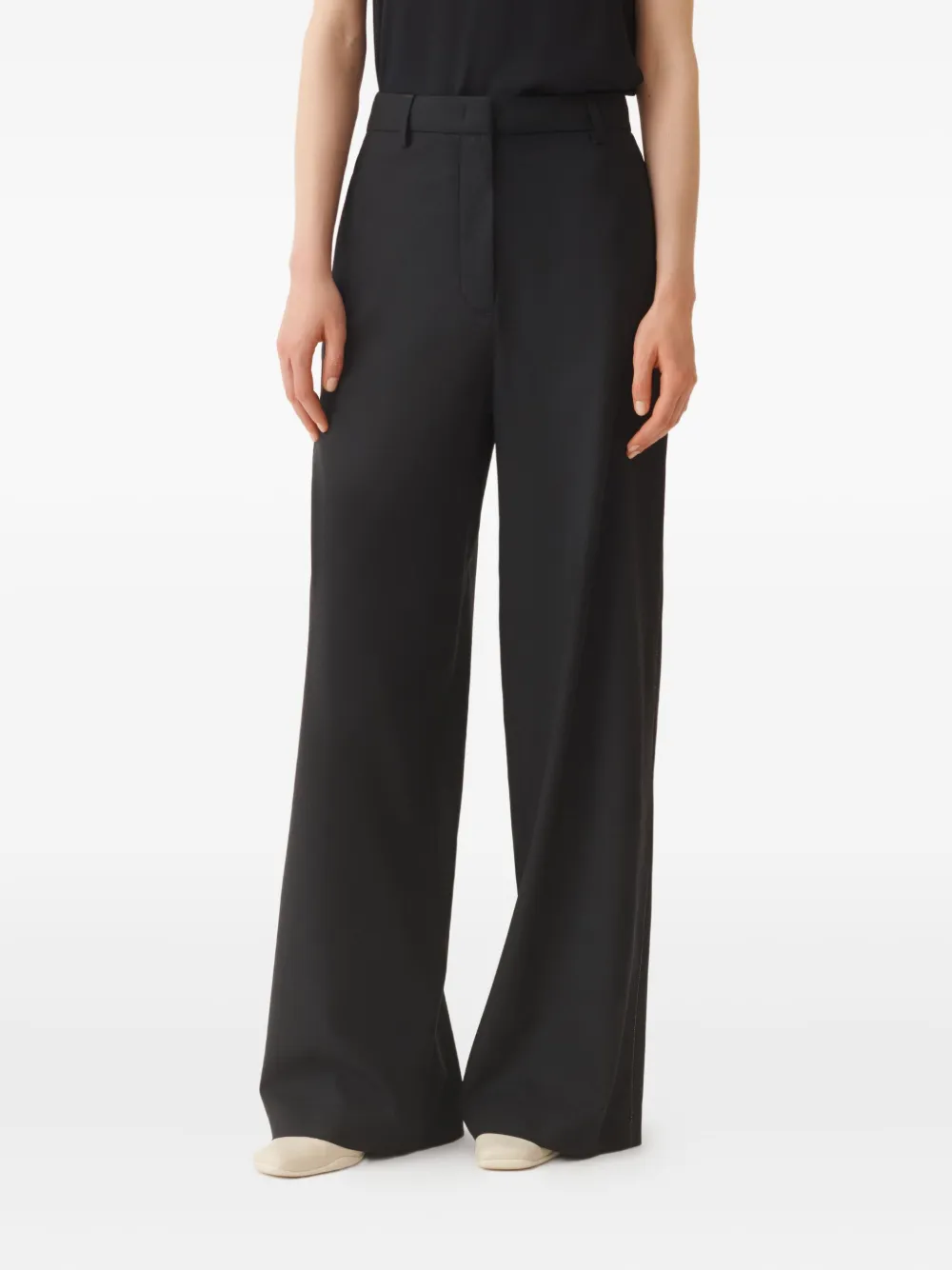 Fabiana Filippi Spoleto Trousers In Bi-stretch Fresco Wool In Black