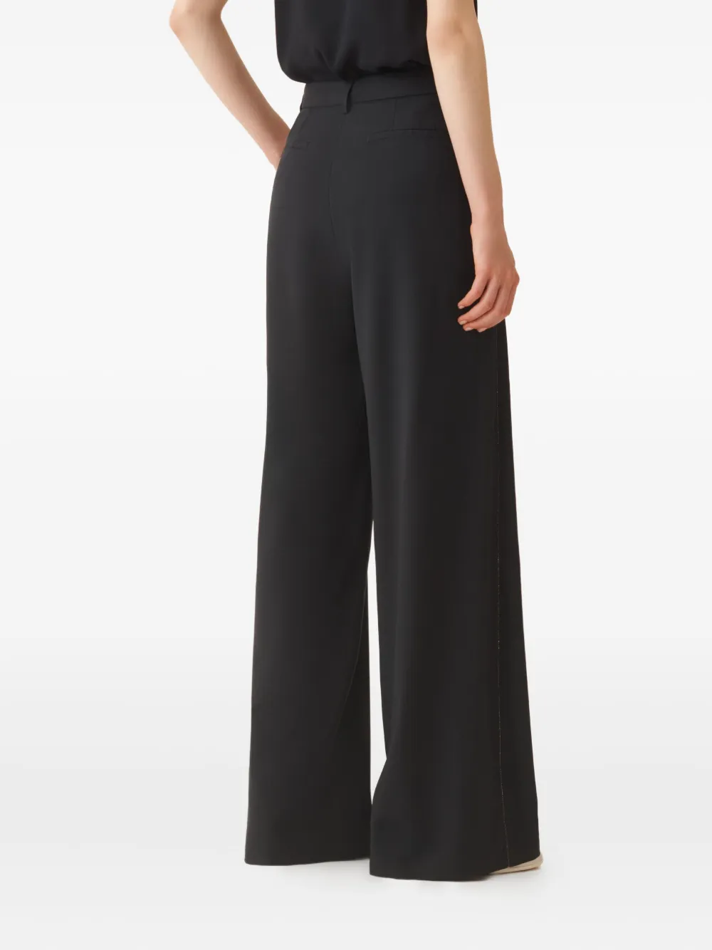 Fabiana Filippi Spoleto Trousers In Bi-stretch Fresco Wool In Black