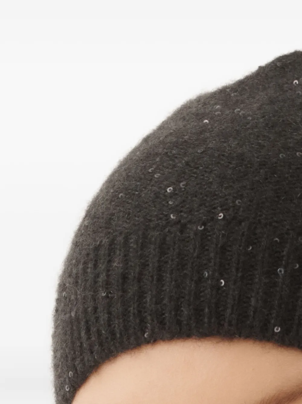 Fabiana Filippi Wool And Silk Hat With Sequins In Black