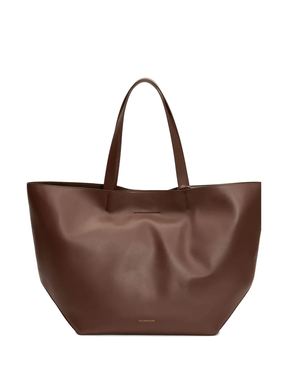 Fabiana Filippi Eclissi shopper met knoopsluiting Bruin