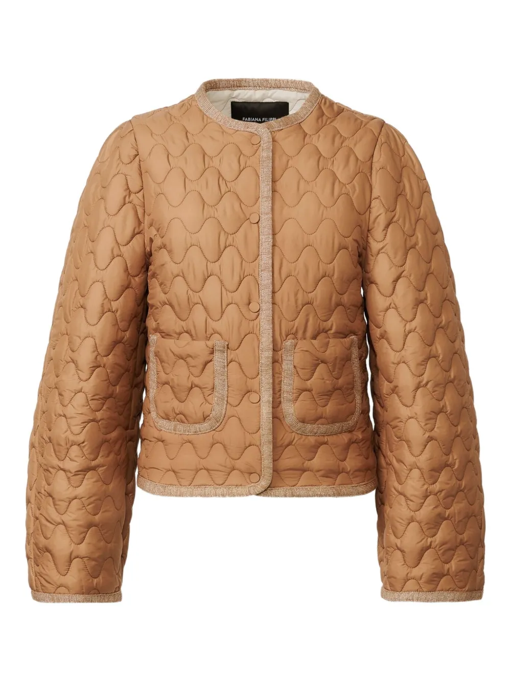Fabiana Filippi quilted single-breasted puffer jacket | Brown | Image 1