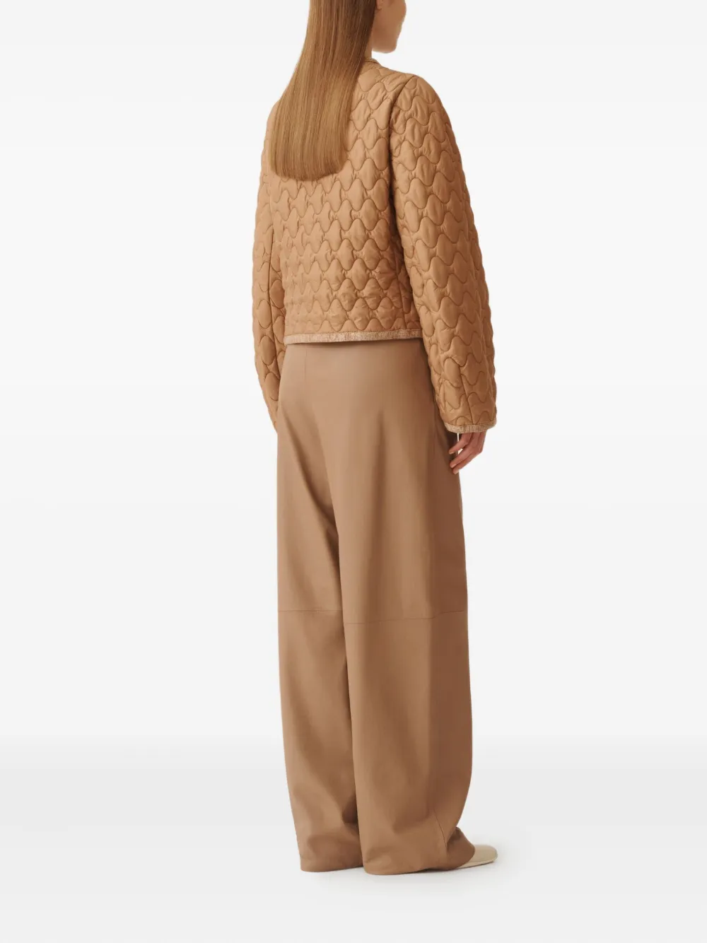Fabiana Filippi Quilted Single-breasted Puffer Jacket In Brown