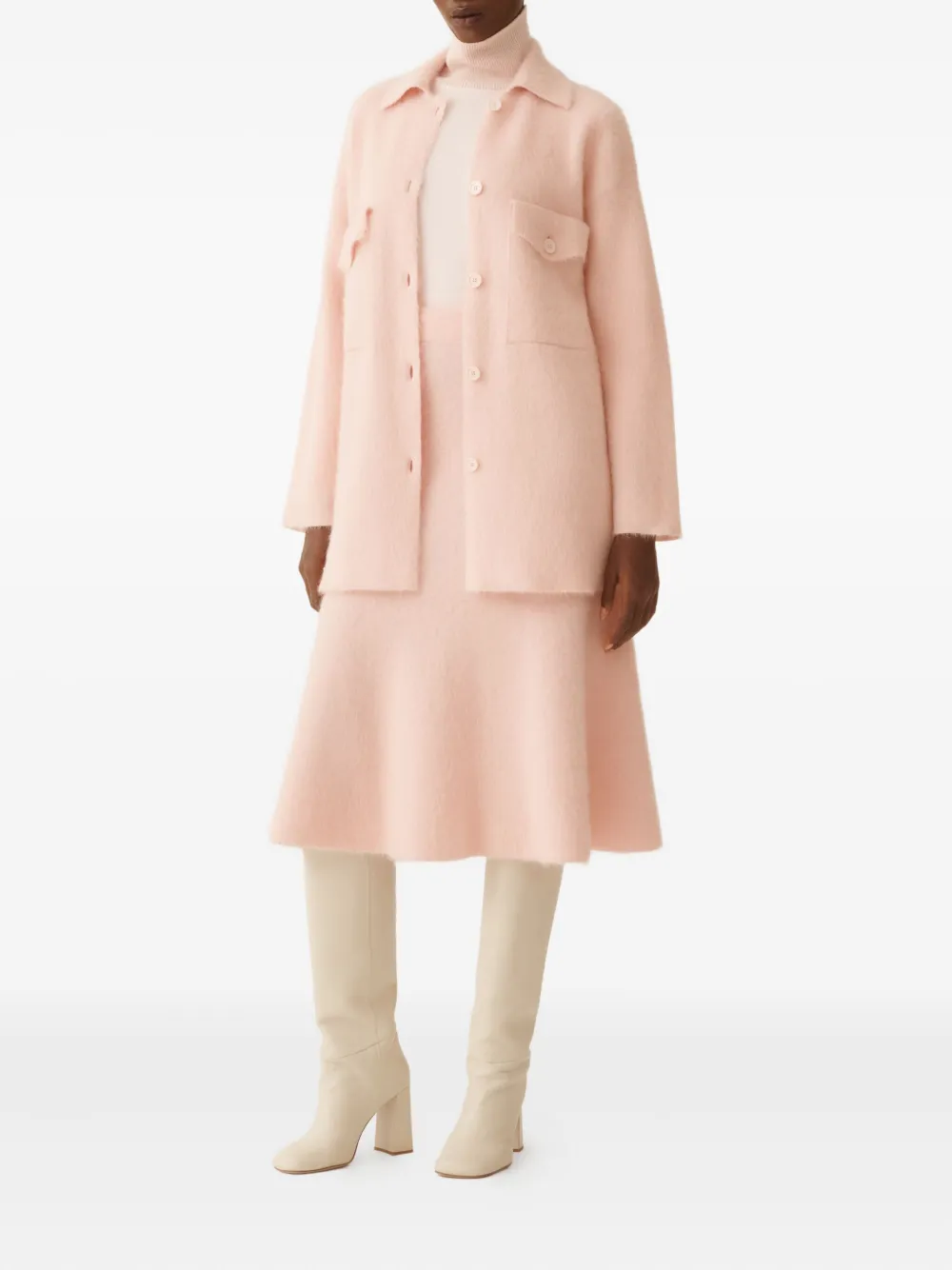 Fabiana Filippi flared knitted midi skirt - Roze