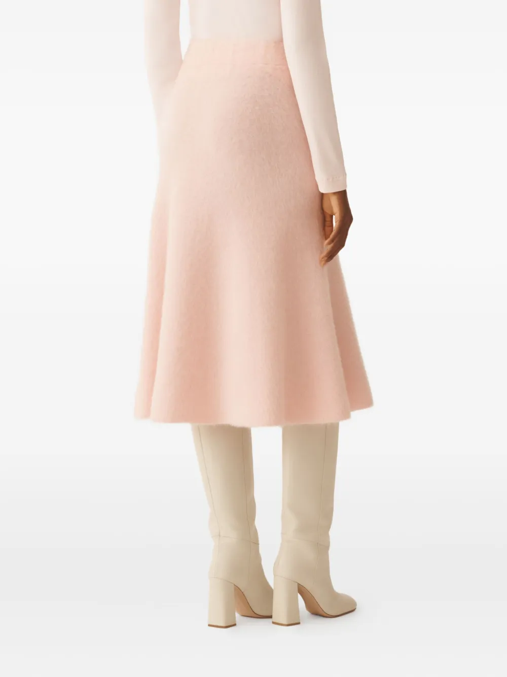 Fabiana Filippi Brushed Merino And Mohair Skirt In Pink