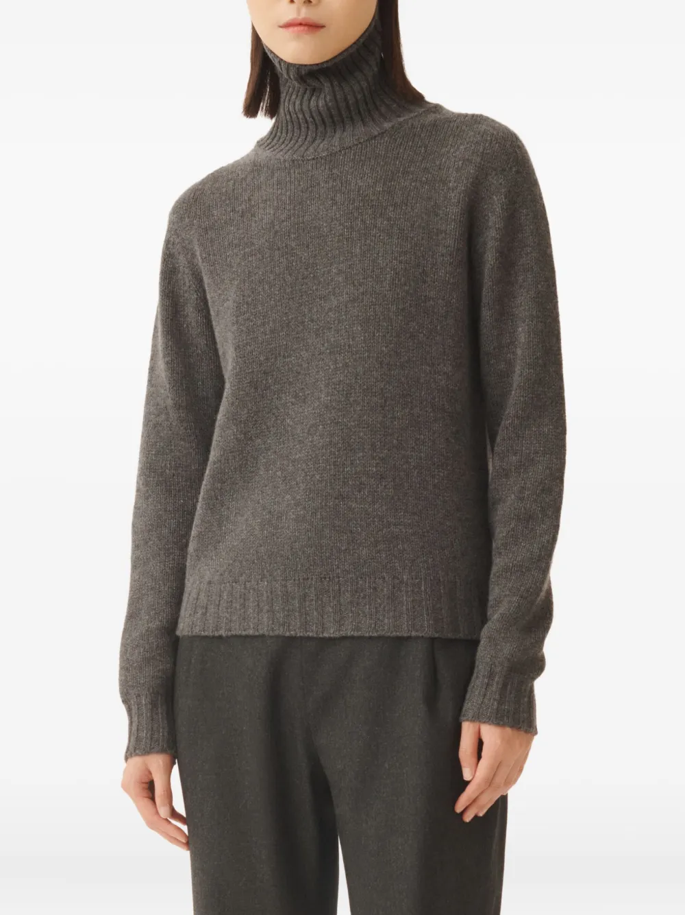 Fabiana Filippi Turtleneck Long-sleeve Sweater In Gray
