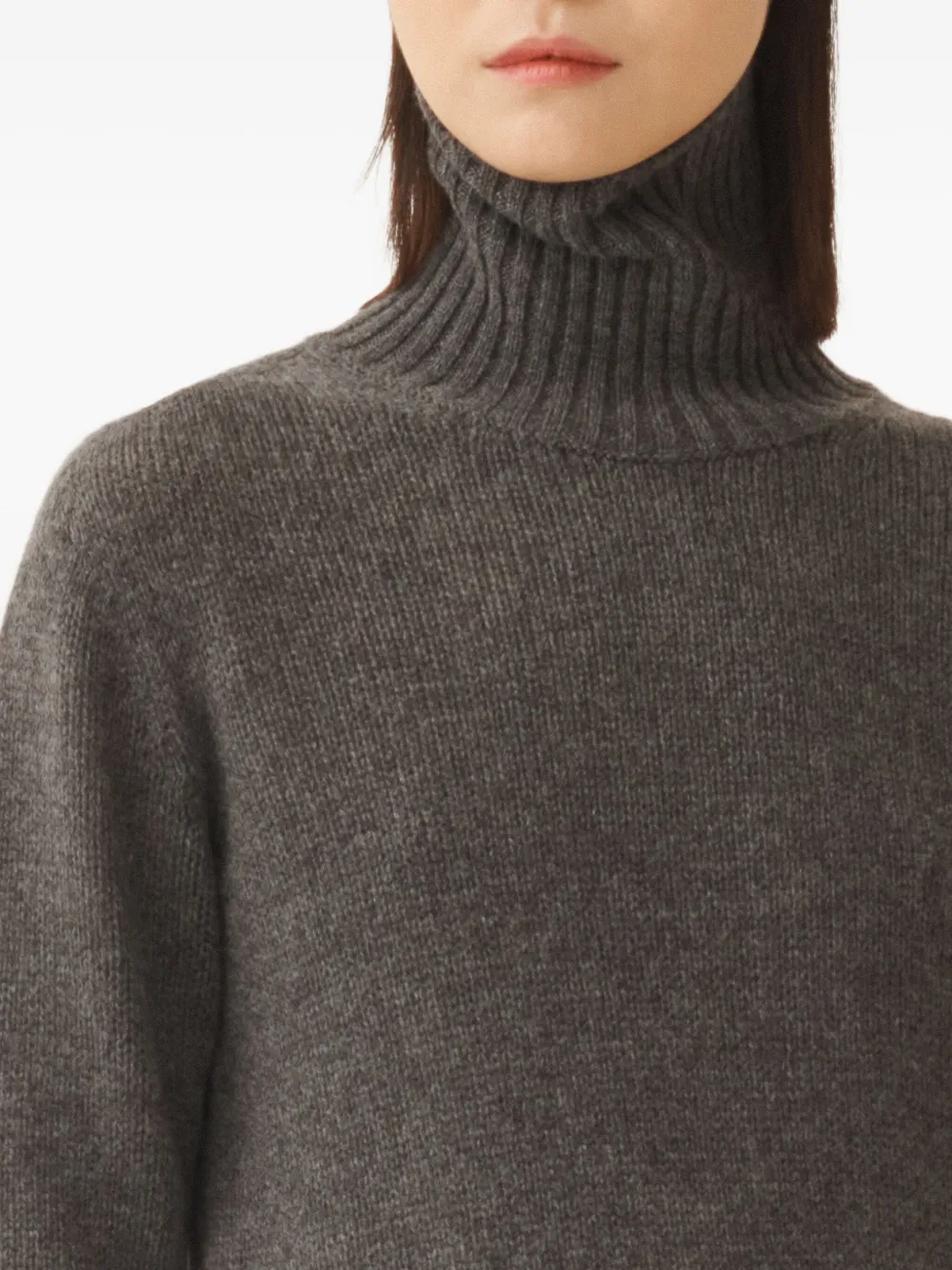 Fabiana Filippi Turtleneck Long-sleeve Sweater In Gray
