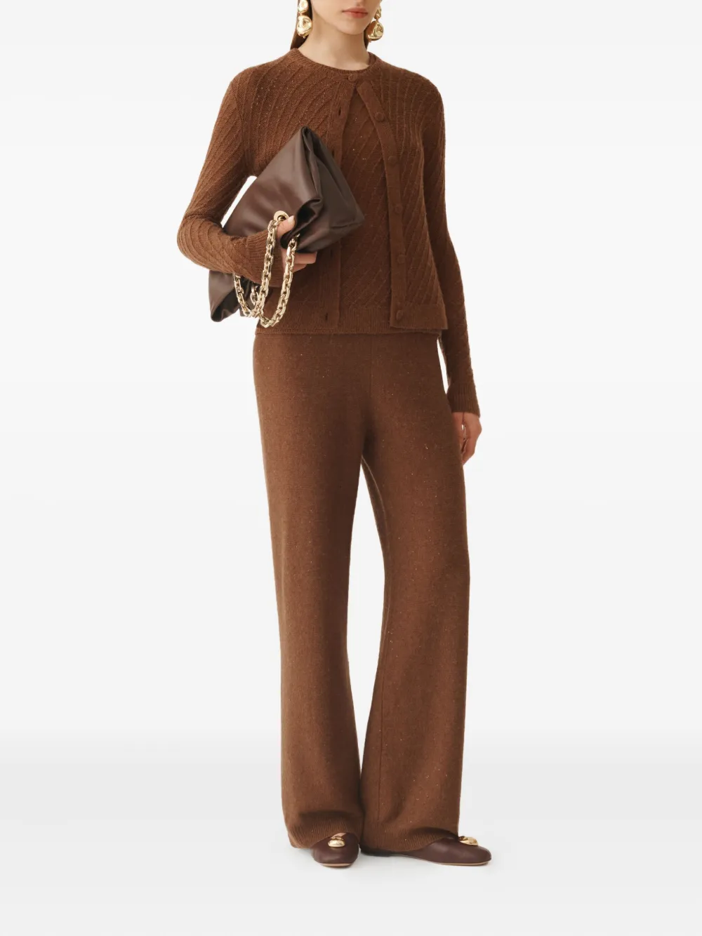 Fabiana Filippi sequin-embellished ribbed-knit jumper Bruin