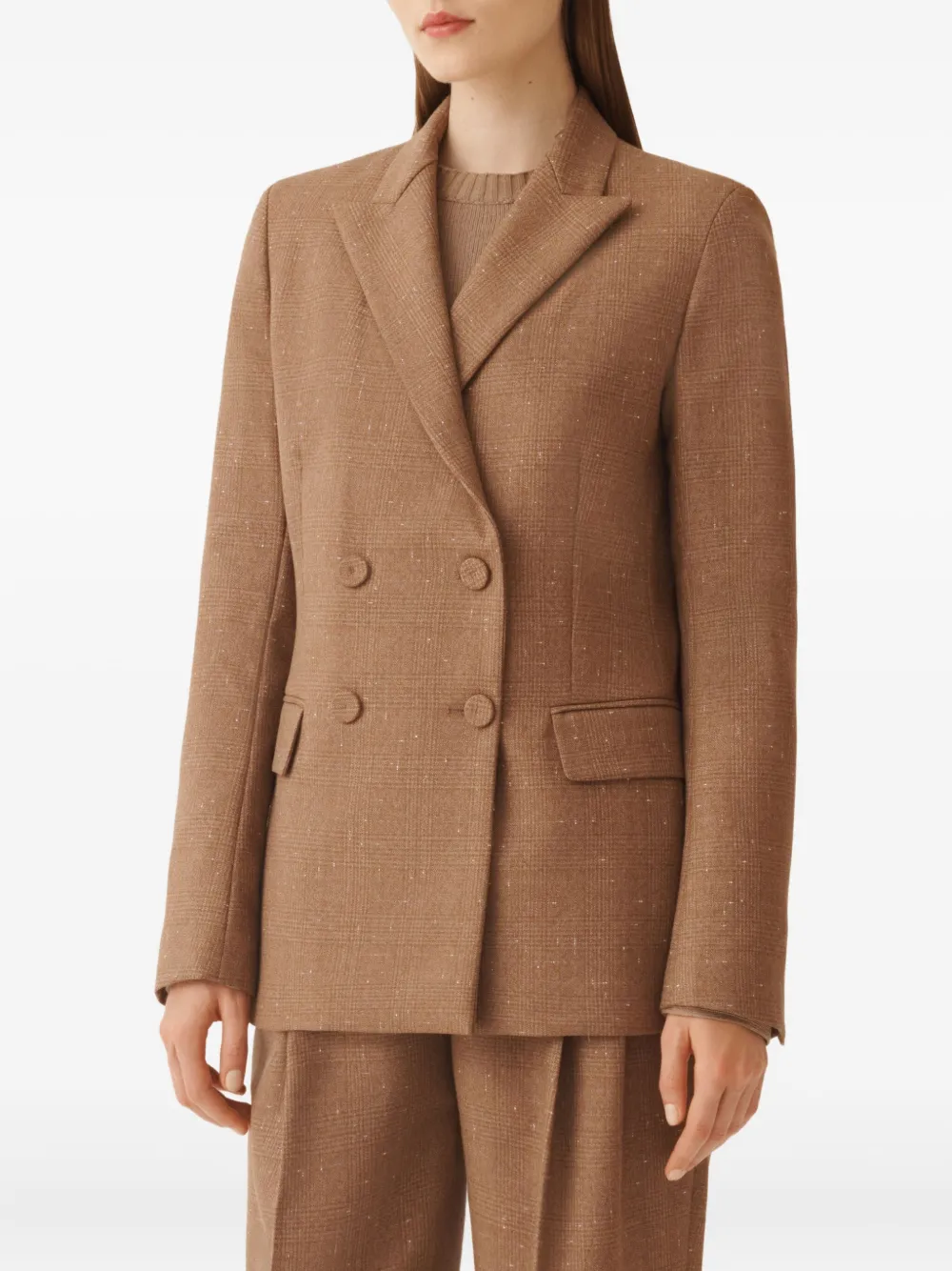 Fabiana Filippi Blazer met dubbele rij knopen Bruin