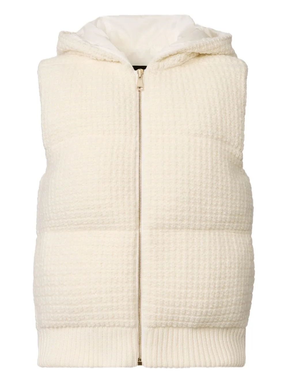 Fabiana Filippi Down Gilet In Wool And Silk With Sequins In White