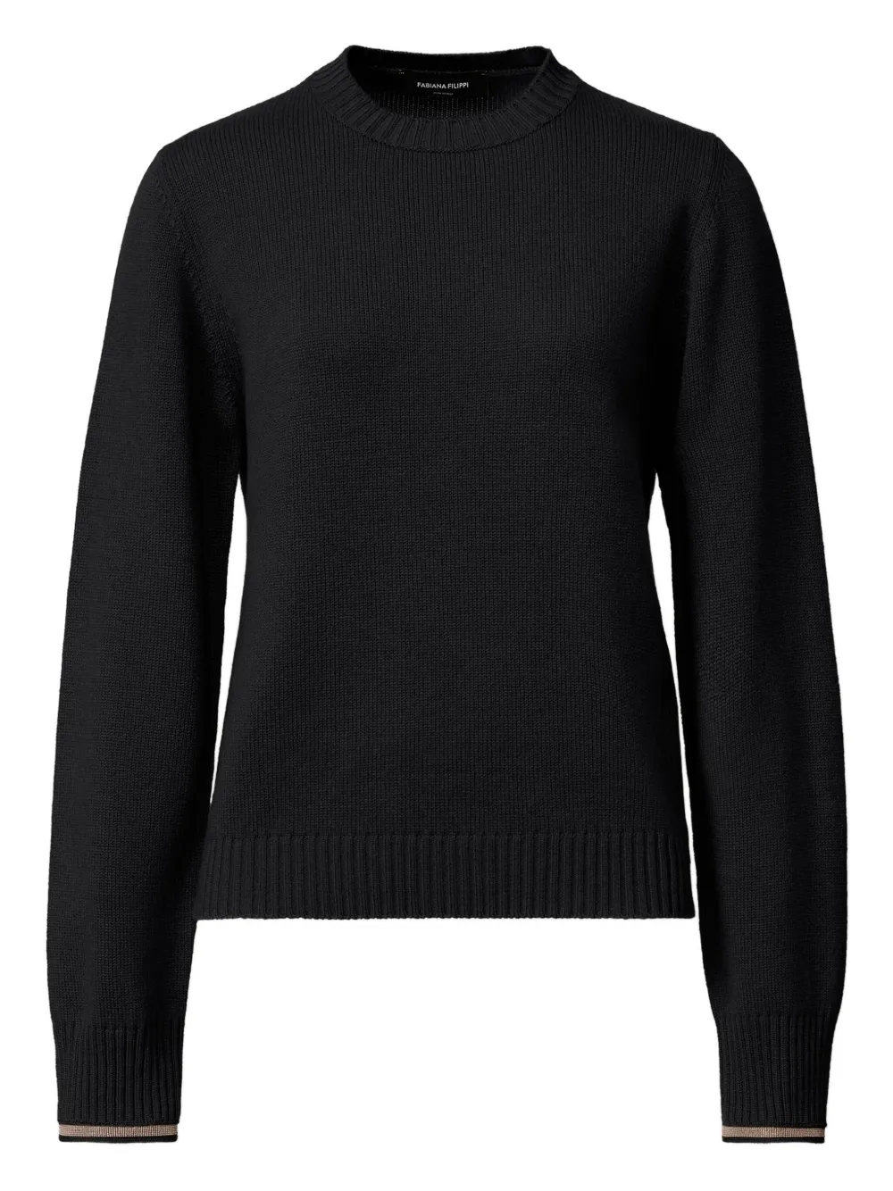 Fabiana Filippi Balloon-sleeve Ribbed Sweater In Blue