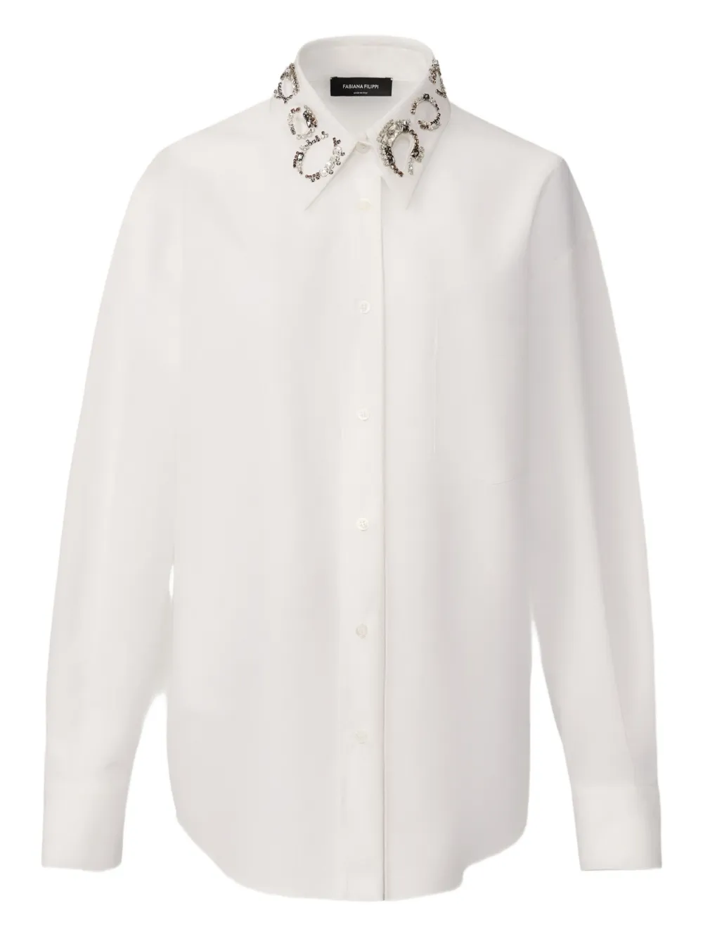 Fabiana Filippi Blouse met verfraaide kraag Wit