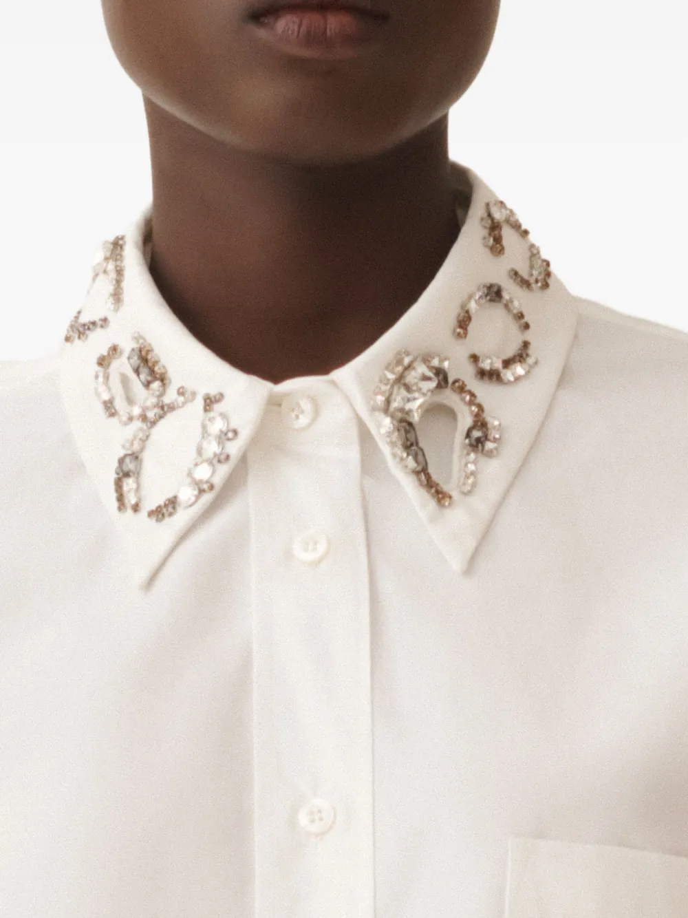 Fabiana Filippi Blouse met verfraaide kraag Wit
