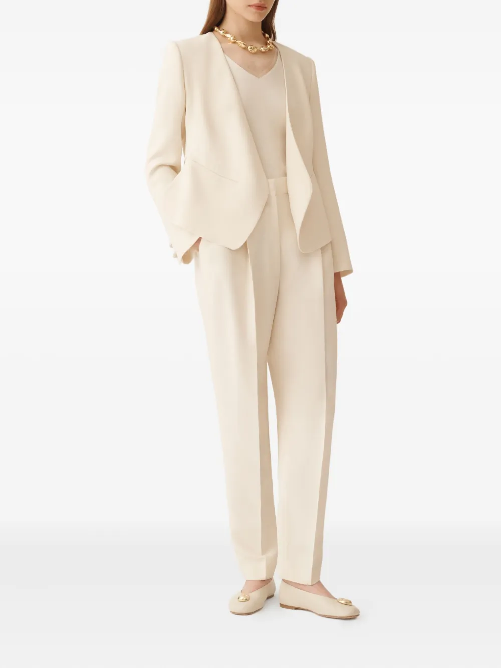Fabiana Filippi T-shirt met V-hals Beige