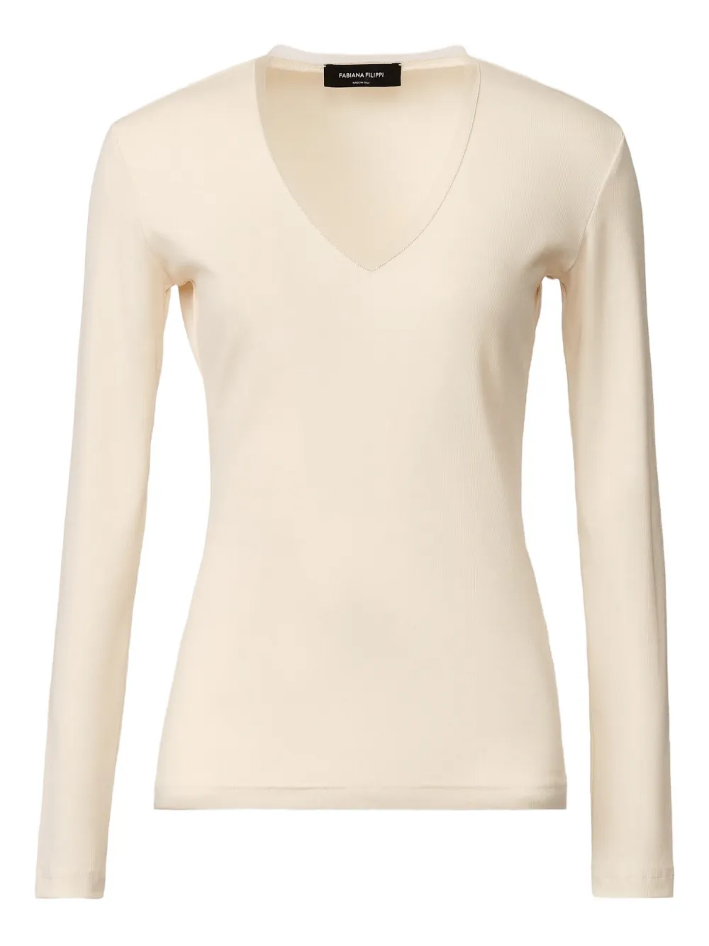 Fabiana Filippi T-shirt met V-hals Beige
