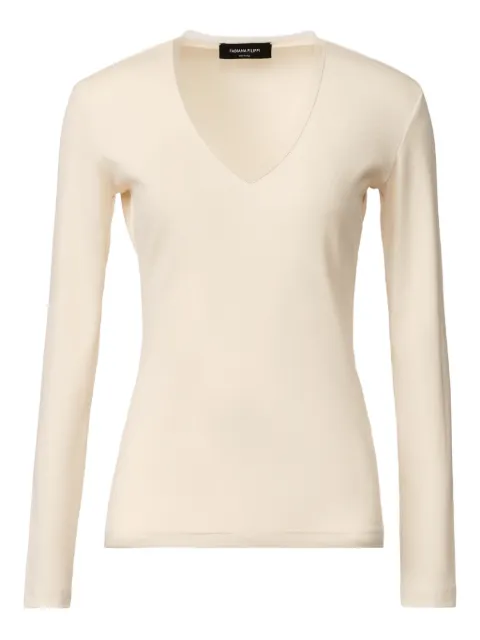 Fabiana Filippi V-neck ribbed T-shirt 