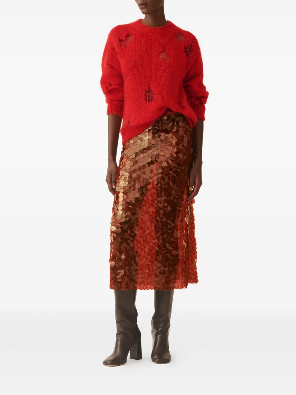 Fabiana Filippi Gerafelde trui Rood