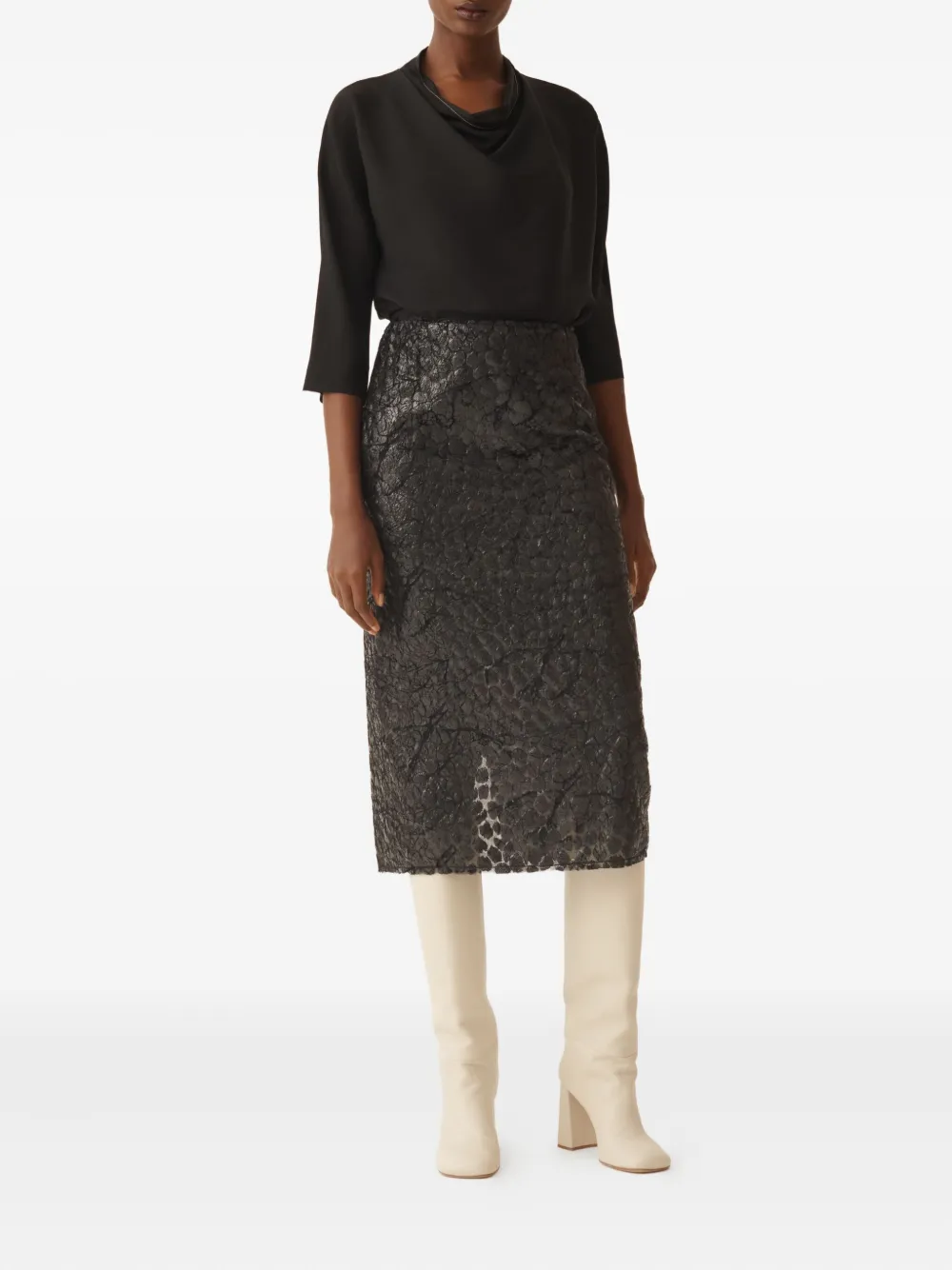 Fabiana Filippi Satijnen shirt - Zwart
