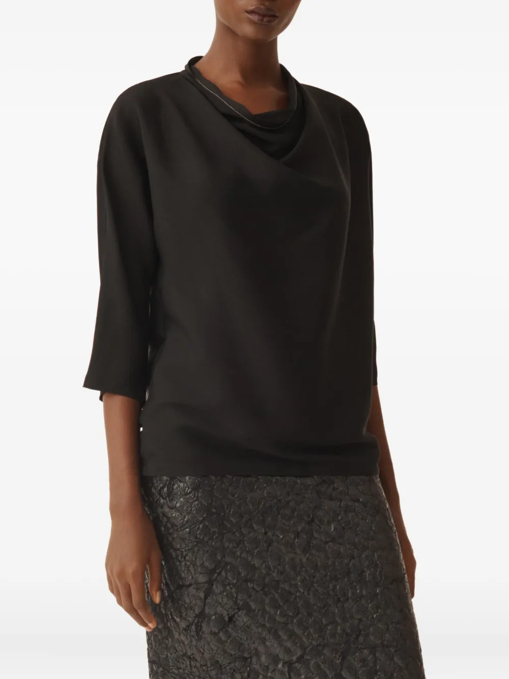 Fabiana Filippi Satijnen shirt Zwart