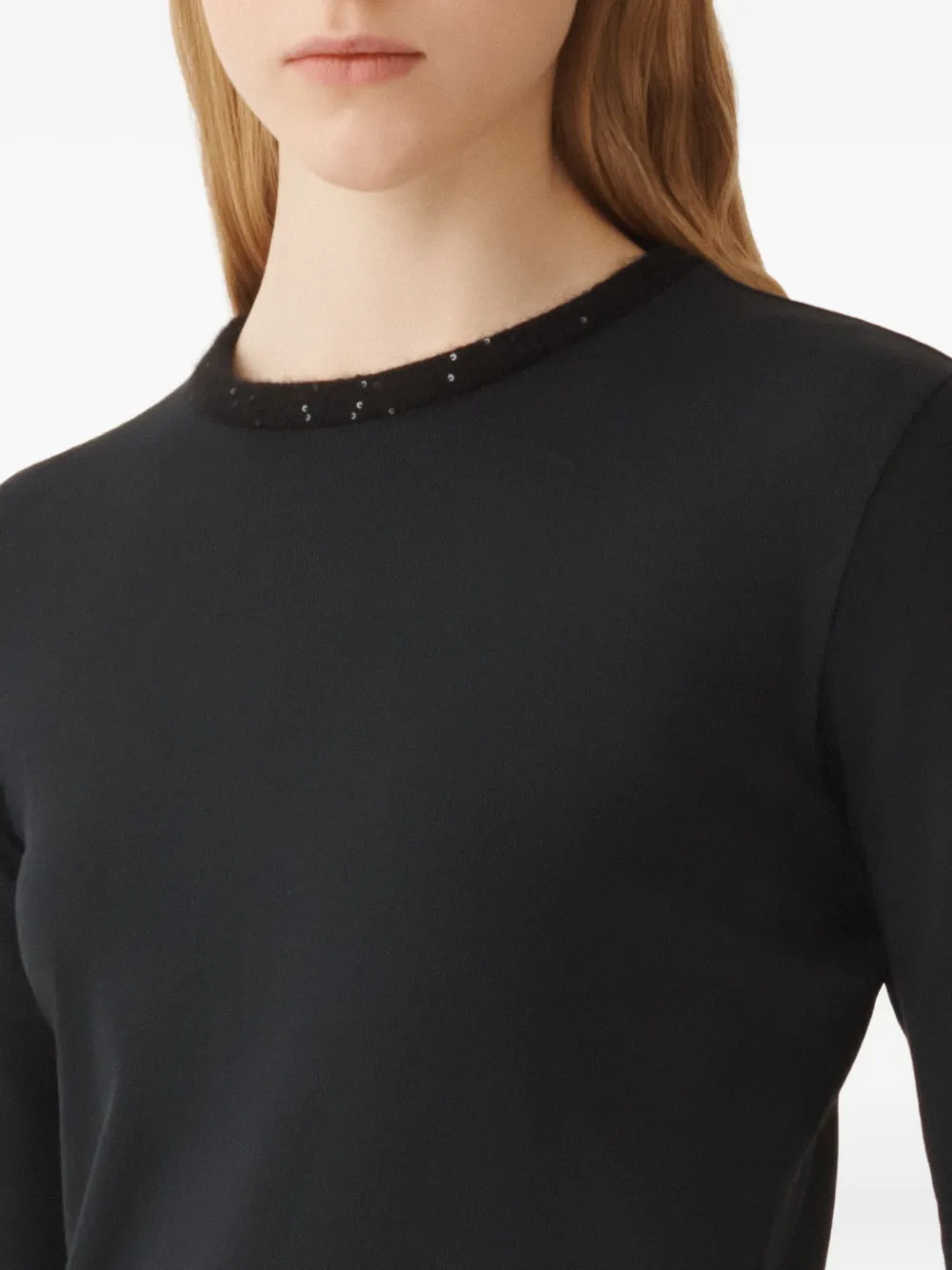 Fabiana Filippi Top met verfraaide hals en korte mouwen Blauw