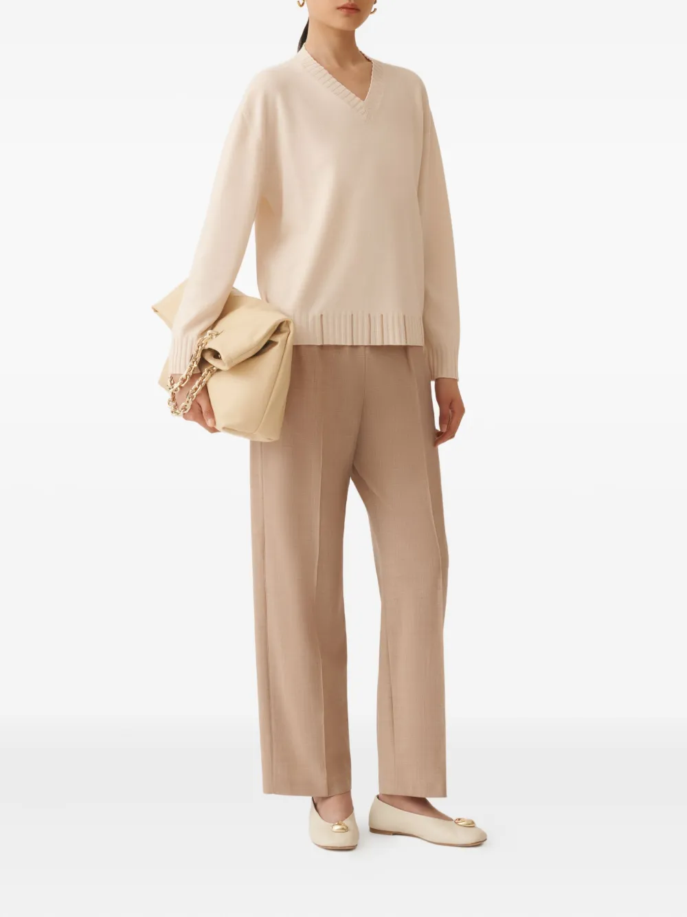 Fabiana Filippi Trui met V-hals Beige