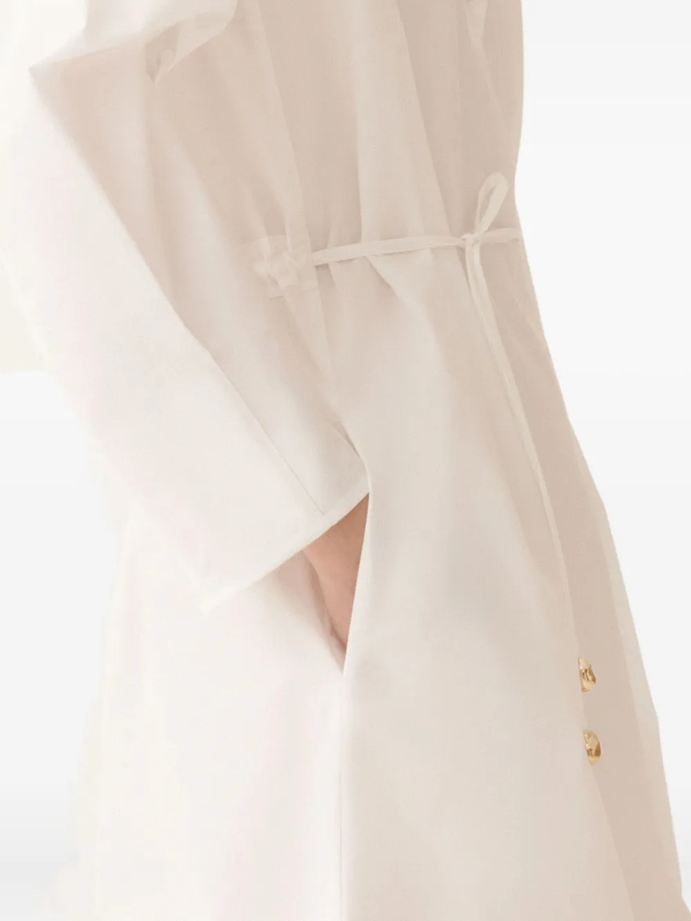 Fabiana Filippi Midi-blousejurk met trekkoord en knoopsluiting Wit