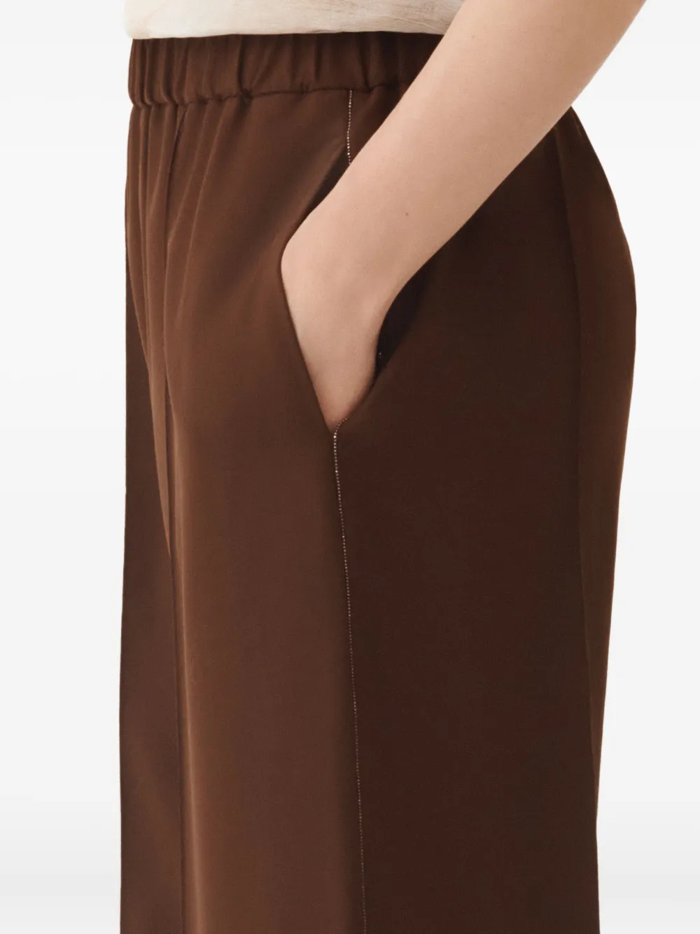 Fabiana Filippi Broek met elastische taille en naad Bruin