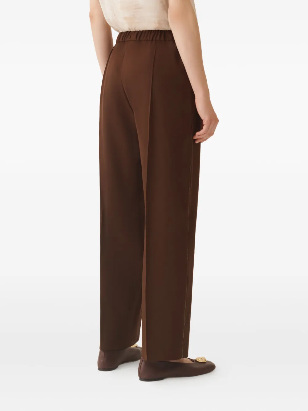 Fabiana Filippi Broek met elastische taille en naad Bruin