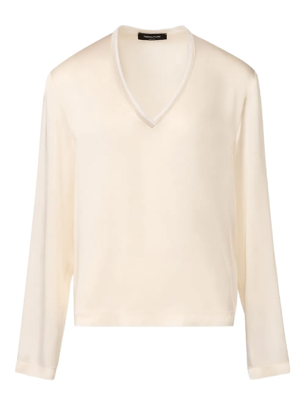 Fabiana Filippi v-neck long-sleeve top - Toni neutri