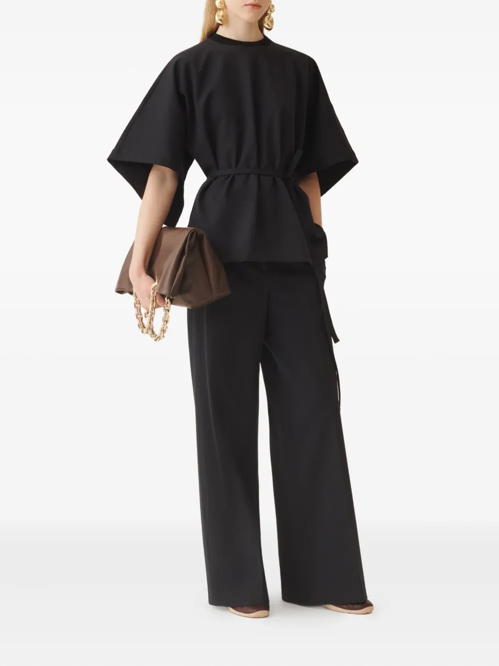 Fabiana Filippi Blouse met wijde mouwen en gestrikte taille Blauw