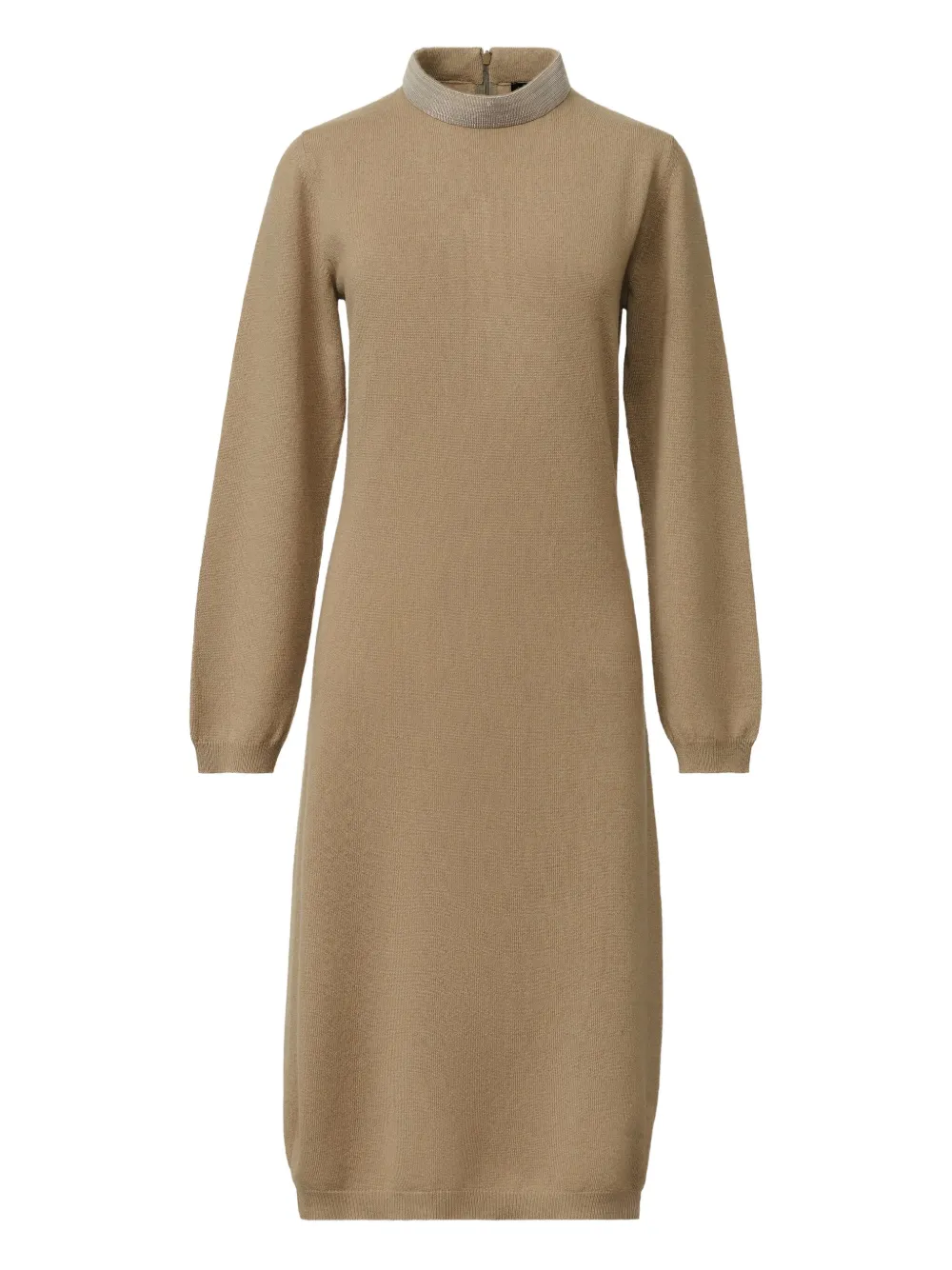 Fabiana Filippi high-neck long-sleeve dress - ニュートラル Fabiana Filippi high-neck long-sleeve dress - ニュートラル