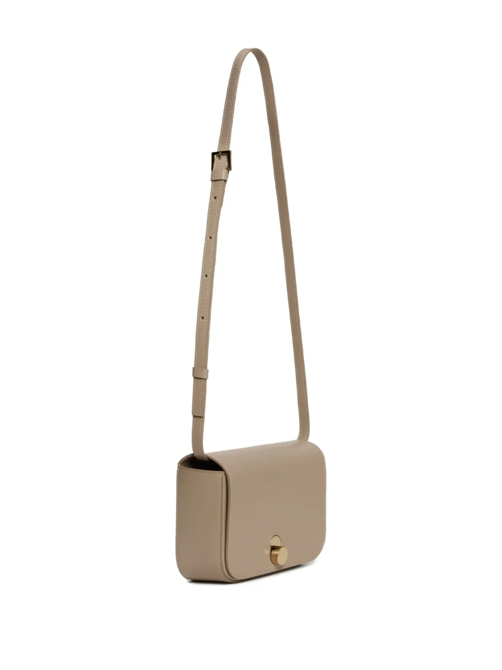 Fabiana Filippi Circular-fastening Leather Shoulder Bag In Gray
