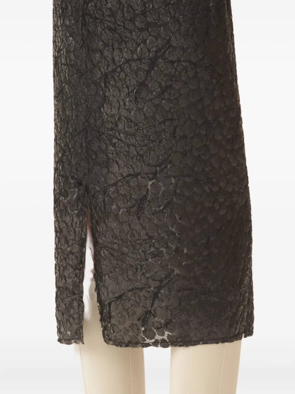 Fabiana Filippi Midi-rok met textuur en split Zwart