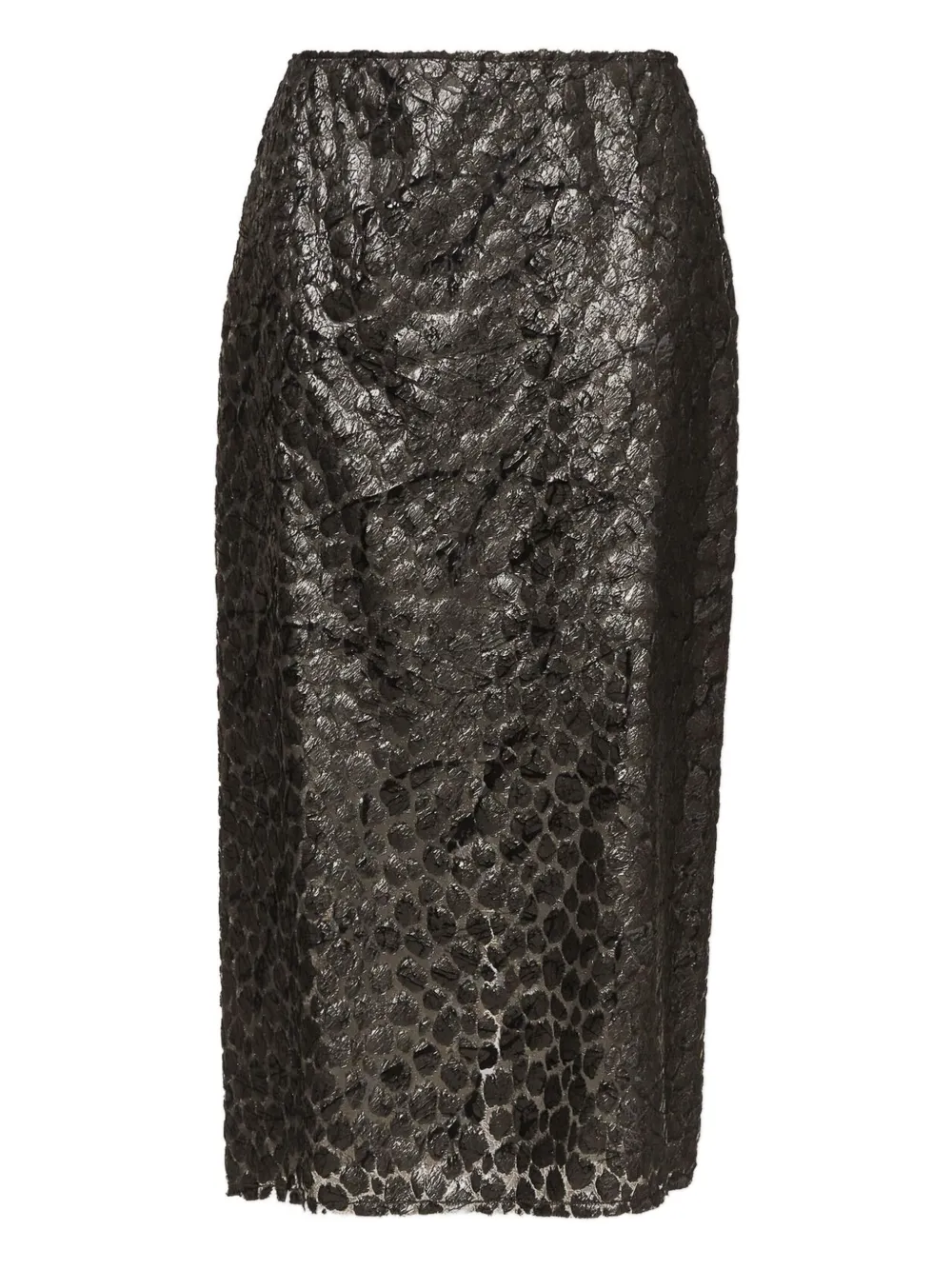 Fabiana Filippi Textured Rear-vent Midi Skirt In Black