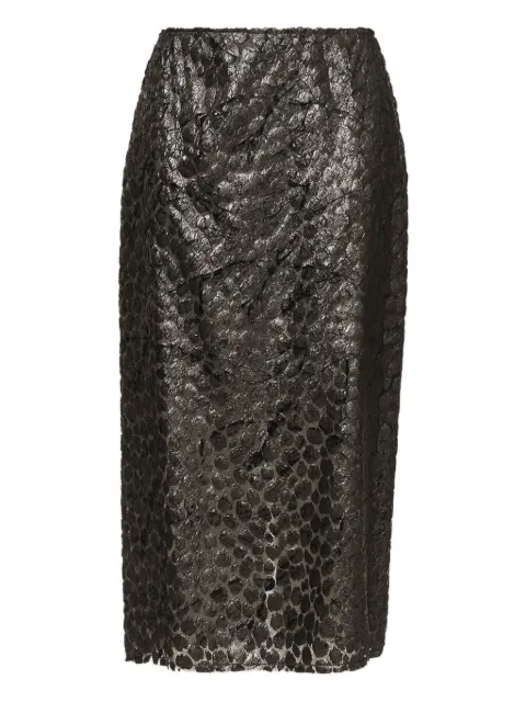 Fabiana Filippi textured rear-vent midi skirt