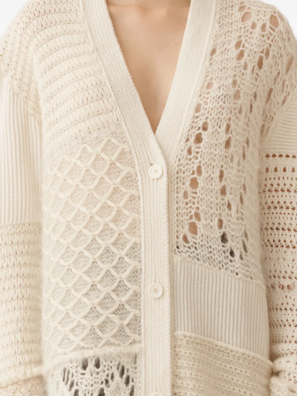 Fabiana Filippi Geribbeld vest met patches Beige