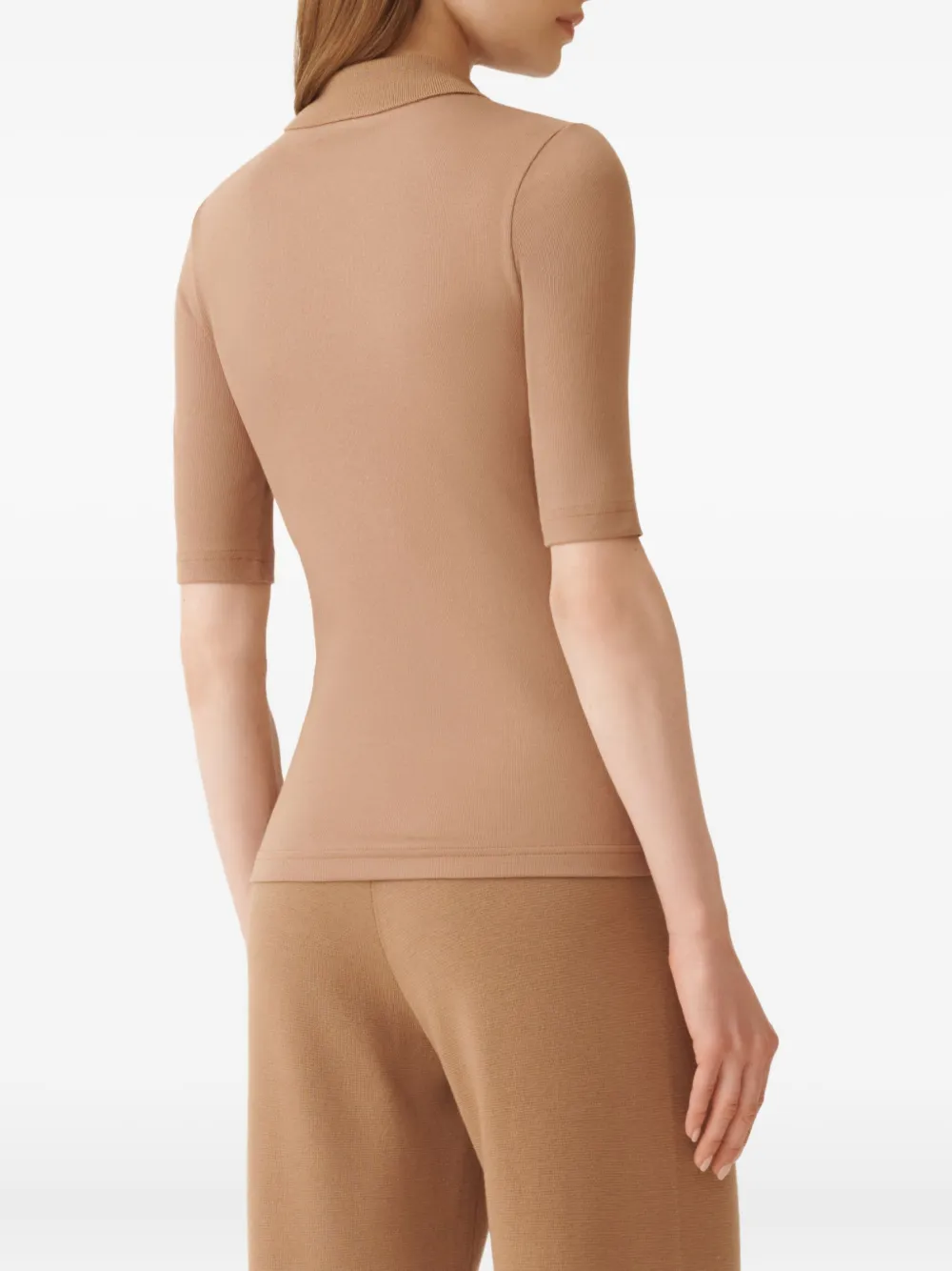 Fabiana Filippi embellished-collar short-sleeve top Beige