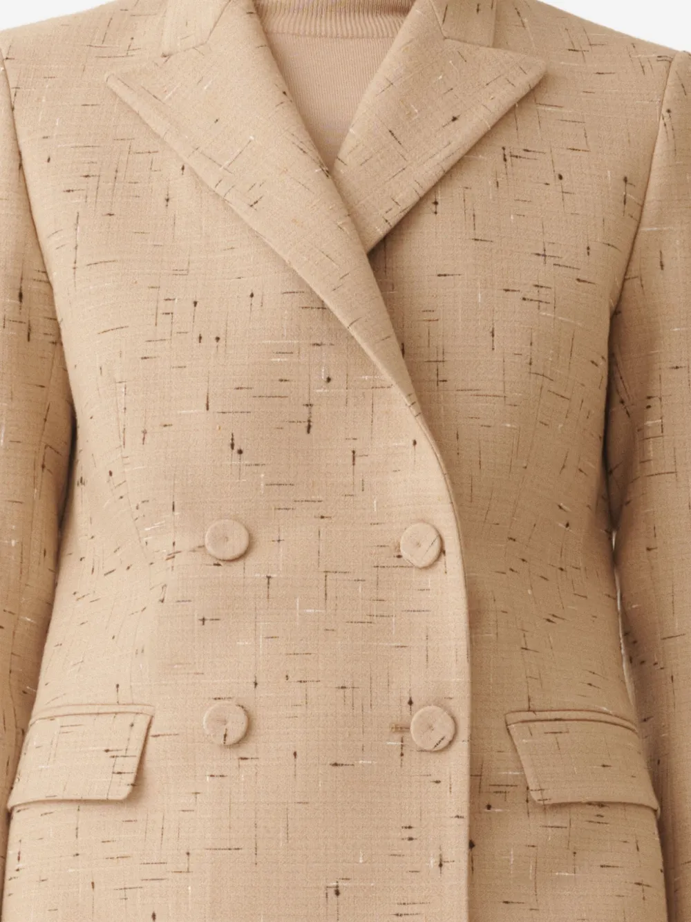 Fabiana Filippi Blazer met dubbele rij knopen en spikkels Beige